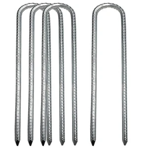 Ground Stakes Steel Rebar Stakes Tents Nails Heavy Duty Garden Stake Ground A... - Picture 1 of 7