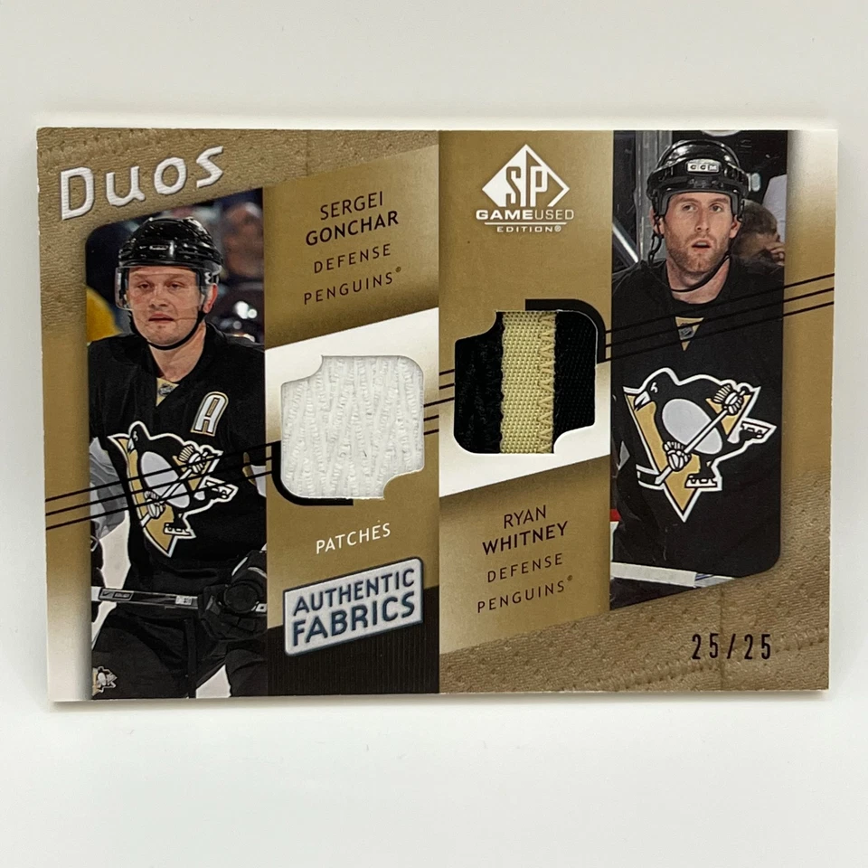 2008-09 SP Game Used Authentic Fabrics Duos Sergei Gonchar/Ryan Whitney #GW /25 - Image 1 of 2