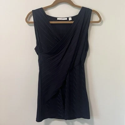 Hugo Boss sleeveless navy  Crossover top Blouse Size Large - Image 1 of 4