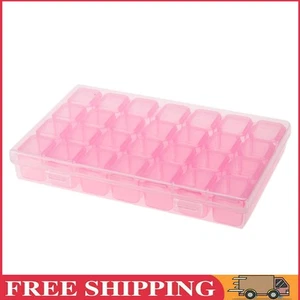 Nagelkunstkoffer aus Kunststoff leer 28 Fächer für Schmuck Diamantmalerei (Rosa) - Bild 1 von 12
