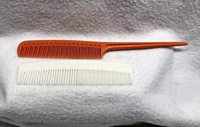 Tupperware Combs 8" Rattail Rat Tail Teaser #61 Orange AND White Pocket #63 - Image 1 of 4
