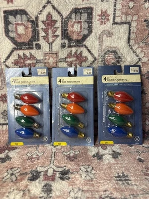 Lot of Vintage C-7 Christmas Bulbs 5 Watt 4-Packs, 12 Lights - Image 1 of 4