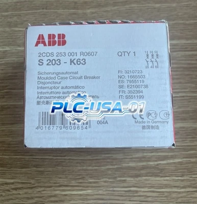 1PCS NEW ABB S203-K63 3P 63A Circuit Breaker S203K63  Fast shipping - Image 1 of 4