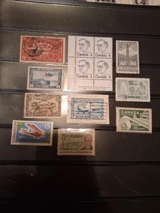CANADA AIR MAIL/SPECIAL DELIVERY/BLOCK OF FOUR MINT NH/USED COMBO NICE (LOT 77) - Picture 1 of 1