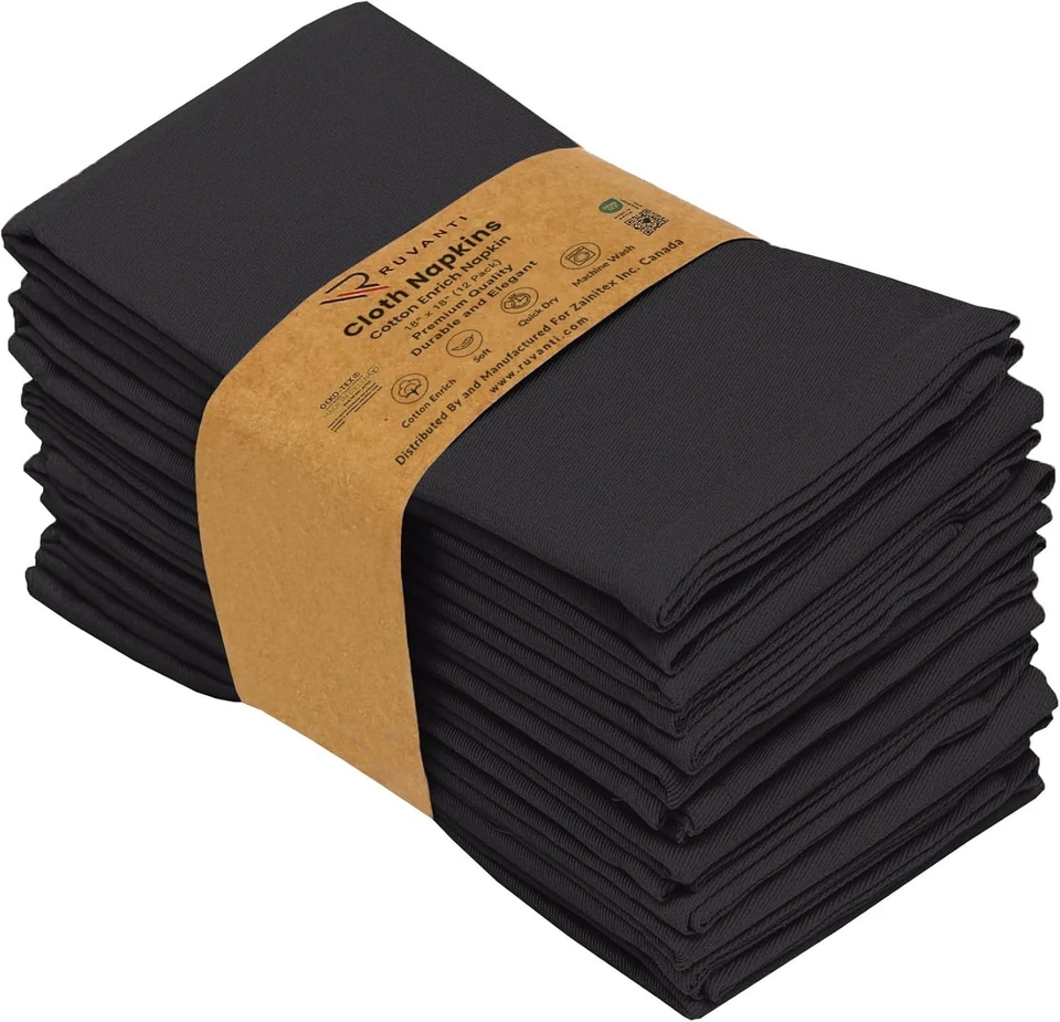 Ruvanti 18x18 Cloth Napkins Set Soft Washable Cotton Reusable Table Napkins - Image 1 of 2