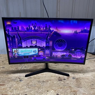 Samsung 27" Monitor LC27F396FHNXZA Essential Curved LED Screen Black +AC Adapter - Image 1 of 4