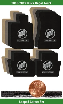 Juego de alfombrillas clásicas personalizadas para Buick Regal TourX 18-19 con logotipo (4 piezas) #267 Foto 1 de 4