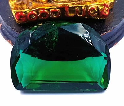 Lab-Created 136 Ct Green Moldavite Certified Rare Fancy Cut Loose Gemstone 4AUF - Image 1 of 4