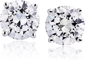 CERTIFIED 1 to 6 Carat LAB GROWN Solitaire Diamond Stud Earrings round Cut 4 Pro - Picture 1 of 8