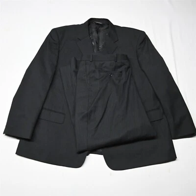 Evan-Piccone 54R 42x29 Black Stripe Mens Coat Jacket Pants Suit - Image 1 of 4