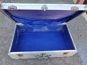 Vintage 40er Jahre Aluminium Koffer Luftfahrt genietet Metall Reisegepäck - Bild 1 von 15