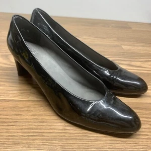 Stuart Weitzman Womens Heels Pumps 9.5M Black Patent 2.5” Chic Pump - Picture 1 of 10