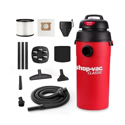 Aspiradora húmeda/seca de 5 galones y 5,5 HP pico, aspiradora de taller compacta montable en pared para garaje Foto 1 de 4