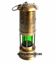 10" Brass Antique Finish Maritime Miner Anchor Oil Lamp Hanging Lantern Décor