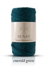 Macrame Cord Yarn Single Twisted 100 % Cotton 3.5mm 246ft Rope 20 Color Option