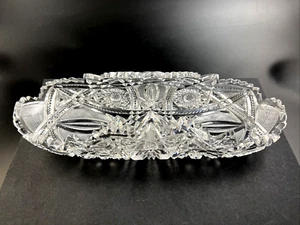 Antique Higgins & Seiter American Brilliant ABP Cut Glass WEBSTER Celery Dish - Picture 1 of 18