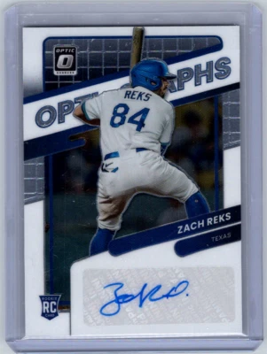 2022 Donruss Optic Silver Prizm Rookie RC Zach Reks #OG-ZR Auto Autograph Texas - Image 1 of 2