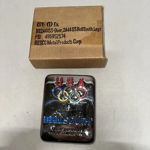 BELLSOUTH OLYMPICS Pay Phone Cover Polished Chrome Coin Vault Door 1996 NO GUTS - Picture 1 of 3