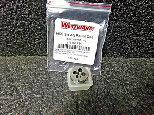 WESTWARD HSS Round Adjustable Die, UNC, Die Thread Size: #12-24 (DC) - Picture 1 of 7