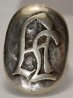 A0276 - Silber Ring Siegelring AL Monogramm Jugendstil Antikschmuck - Petschaft