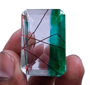 Grüner Rutilquarz 114,50 ct zertifiziert Smaragdschliff lose Edelsteine 4RDM - Bild 1 von 8