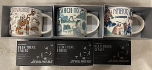 NEW & UNUSED Star Wars Starbucks Been There Mug Set Ahch-To Naboo Nevarro 2022 - Picture 1 of 1