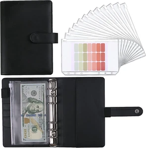 Money Saving Binder, Savings Challenges Book with for Cash Envelopes, 12Pcs Zipp - Picture 1 of 12