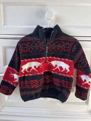 Polo Ralph Lauren Isla Feria de Navidad Media Cremallera Pullover Polar Suéter 4T Foto 1 de 4