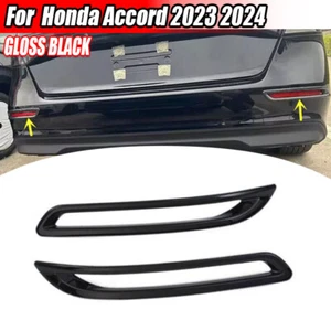 For Honda Accord 11 Gen 2023 Gloss Black Rear Fog Light Lamp Cover Moulding Trim - Picture 1 of 7