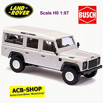 Land Rover Defender 1983 Station Wagon 110 Bianco 1:87 Busch 50300 - Immagine 1 di 2
