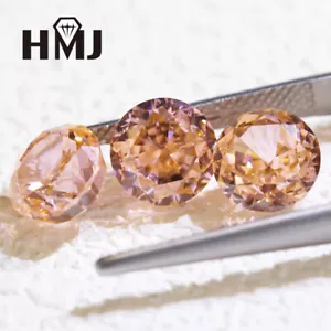 Crushed Ice Cut CZ Modern Pink AAAAA Round CZ Loose Cubic Zirconia Stone Jewelry - Picture 1 of 10