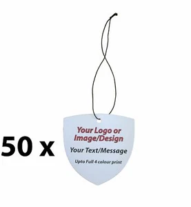 50 x Shield Custom Hang / Swing / Gift Tags - Picture 1 of 6