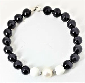Bracciale donna onice agata e perla MIKIKO MB0594O4FOBN080 - Foto 1 di 1