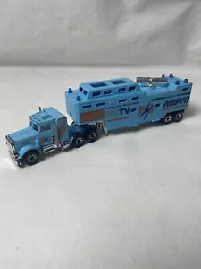 Matchbox 1981 Peterbilt Trailer Satellite Television MBTV News Convoy Cab Blue - Picture 1 of 13