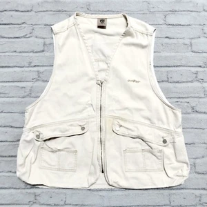 Vintage 90s JNCO Vest Size 1X Off White Made in USA Cotton - Picture 1 of 10