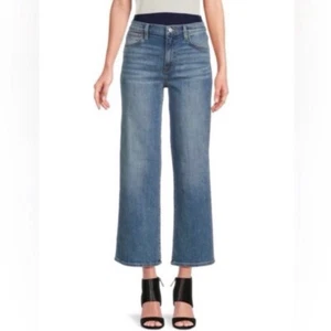 Jeans donna Hudson Rosalie vita alta gamba larga 30 lavaggio vuoto blu denim elasticizzato - Foto 1 di 12