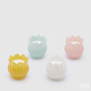 EDG Enzo De Gasperi Candela Tulip Con Profumo H 7 Cm D 6,5 Cm 4 Pz Assortiti
