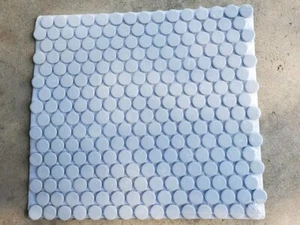 Light Gray Penny Round Mosaic Tile Sheets (9 Sheets Total) - Picture 1 of 14