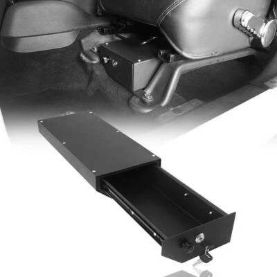 Caja de almacenamiento de seguridad negra bloqueable debajo del asiento para Jeep Wrangler JK 07-10 07-18 Foto 1 de 4