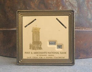 Vintage First & Merchants Nat. Coin Bank Richmond VA Advertising No Key - Picture 1 of 13
