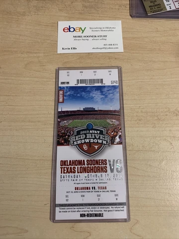 2019 Oklahoma Sooners Texas Longhorns Football Ticket Stub Cotton Bowl Dallas OU Cover