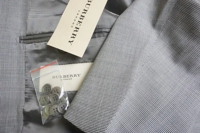 Burberry London серый черный S150s шерсти 2 ПК костюм куртка брюки размер 38R совершенно новый - Изображение 1 из 4