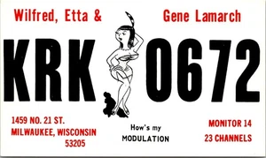 Dr Jim Briefmarken QSL-Karte Milwaukee Wisconsin kein Stempel - Bild 1 von 2