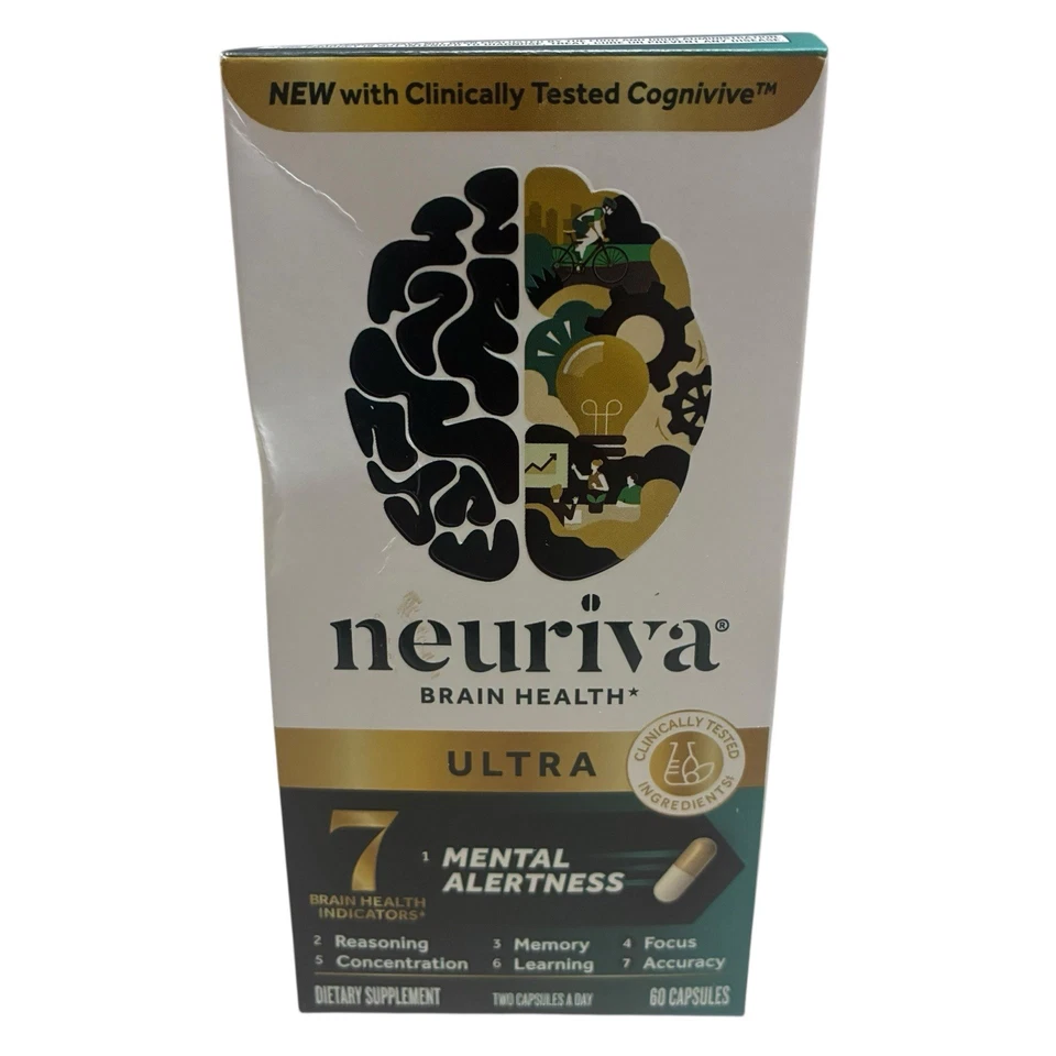 NEURIVA Salud Cerebral ULTRA Alerta Mental 60 Cápsulas 7 Indicadores de Salud Cerebral Foto 1 de 4