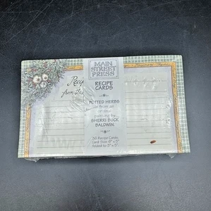 Main Street Press 36 Recipe Cards 6x 5 (3 x 5 folded) Potted Herb Sherri Baldwin - Picture 1 of 4