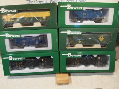 BOWSER  DELAWARE & HUDSON FREIGHT CARS 2-55t BALLAST,2-100t HOPR,2-50fT BOX  DH2 - Image 1 of 4