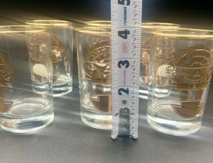 Artesanos Machupicchu Set Of 6 Glasses Made In Peru 14K Gold 6oz - Picture 1 of 7