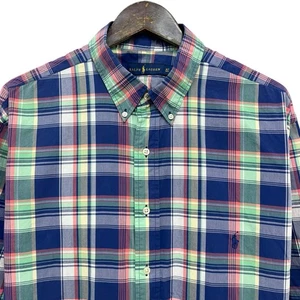 Camisa Ralph Lauren Para Hombres Talla XLT Alta Multicolor A Cuadros Botones Poni Algodón S/S - Imagen 1 de 6