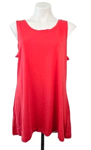 LOGO Principles by Lori Goldstein Cotton Modal Knit Tank Coral Red Large - Picture 1 of 7