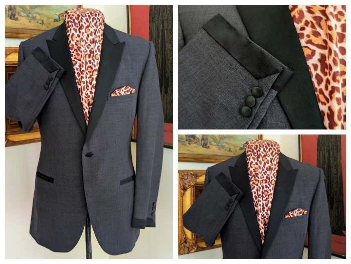 Elegante Abrigo de Esmoquin 40L Vintage Años 60 Lord West Chaqueta de Cena con Puños de Satén Asesino Foto 1 de 4